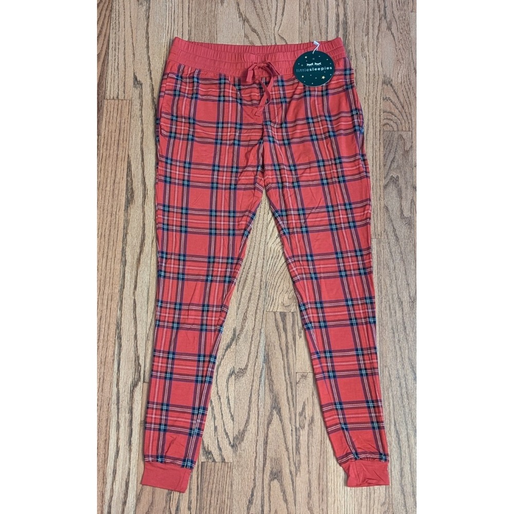 Little Sleepies Holiday Plaid Women's XS Bamboo Viscose Christmas Pajama Pants
